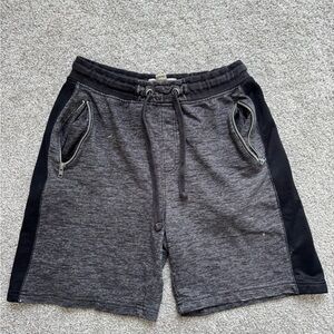 Free Planet Black and Gray Athletic Shorts